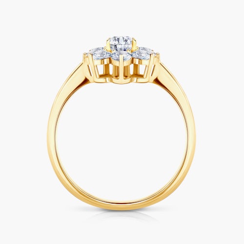 Pierścionek zaręczynowy SAVICKI: złoty, białe szafiry